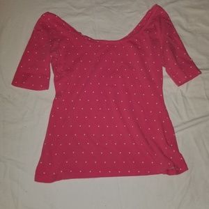 Off the shoulder polka dot top